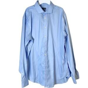 Calvin‎ Klein Men's Blue Slim Fit Long Sleeve Button Down Shirt Size 16.5/ 34-35